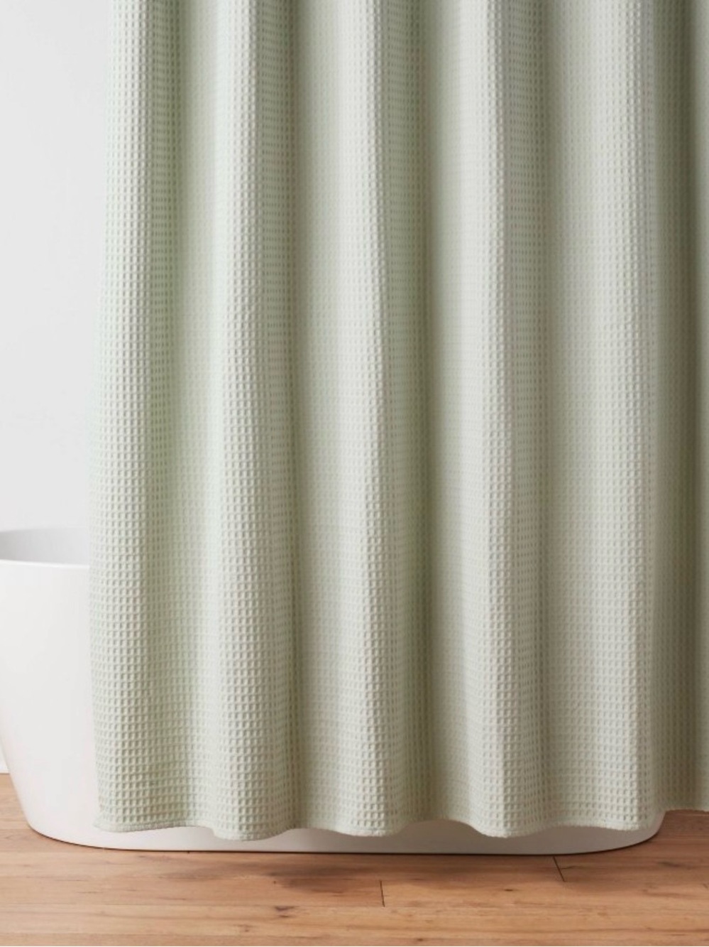 Threshold Waffle weave Shower Curtain in Sage green
